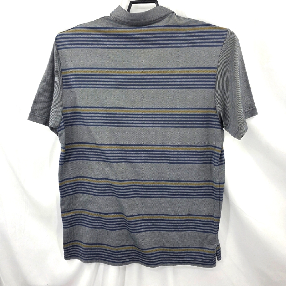 Travis Mathew Shirt Mens Large Gray Striped Performance Golf Polo Pocket Stretch - Picture 3 of 8